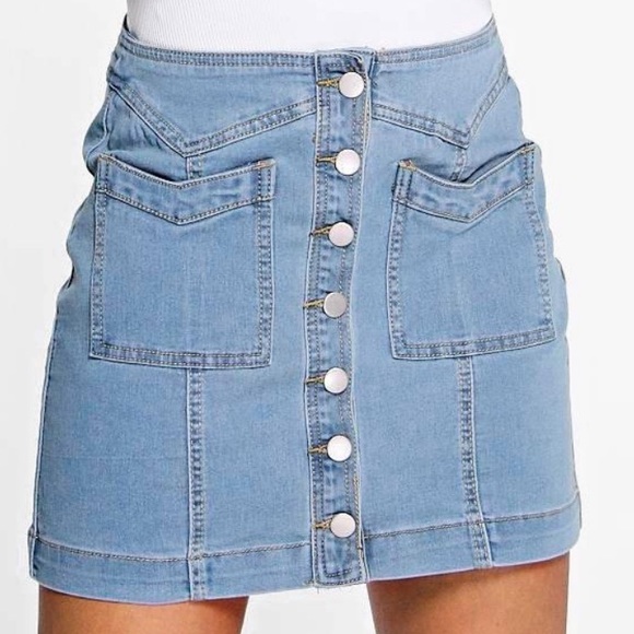 Super soft Boohoo Denim button down jean skirt - Picture 9 of 9
